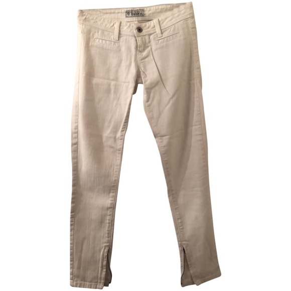 GUESS White Denim Ankle Zip Jeans Size 25 - Picture 1 of 6